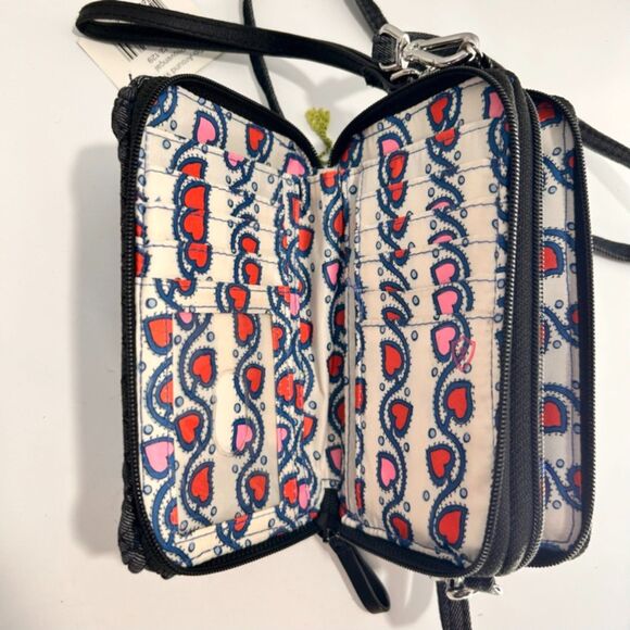 Vera Bradley Solid Shoulder Purse and Matching Crossbody Wallet w/ Wristlet RFID - Picture 12 of 15